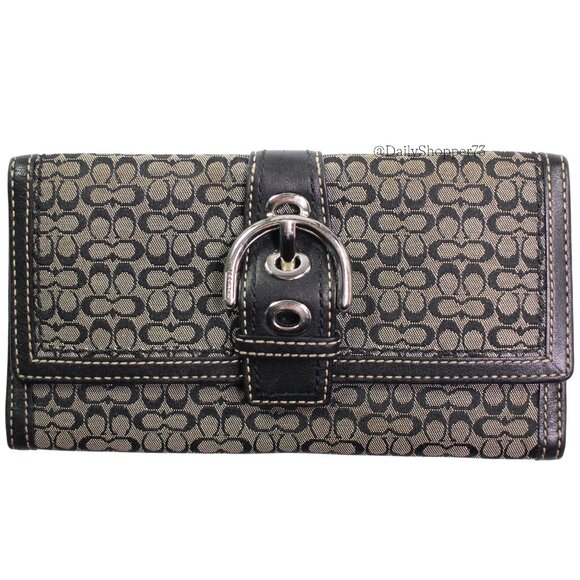 Coach Handbags - Vintage Coach Women's Black and Silver Logo Pattern